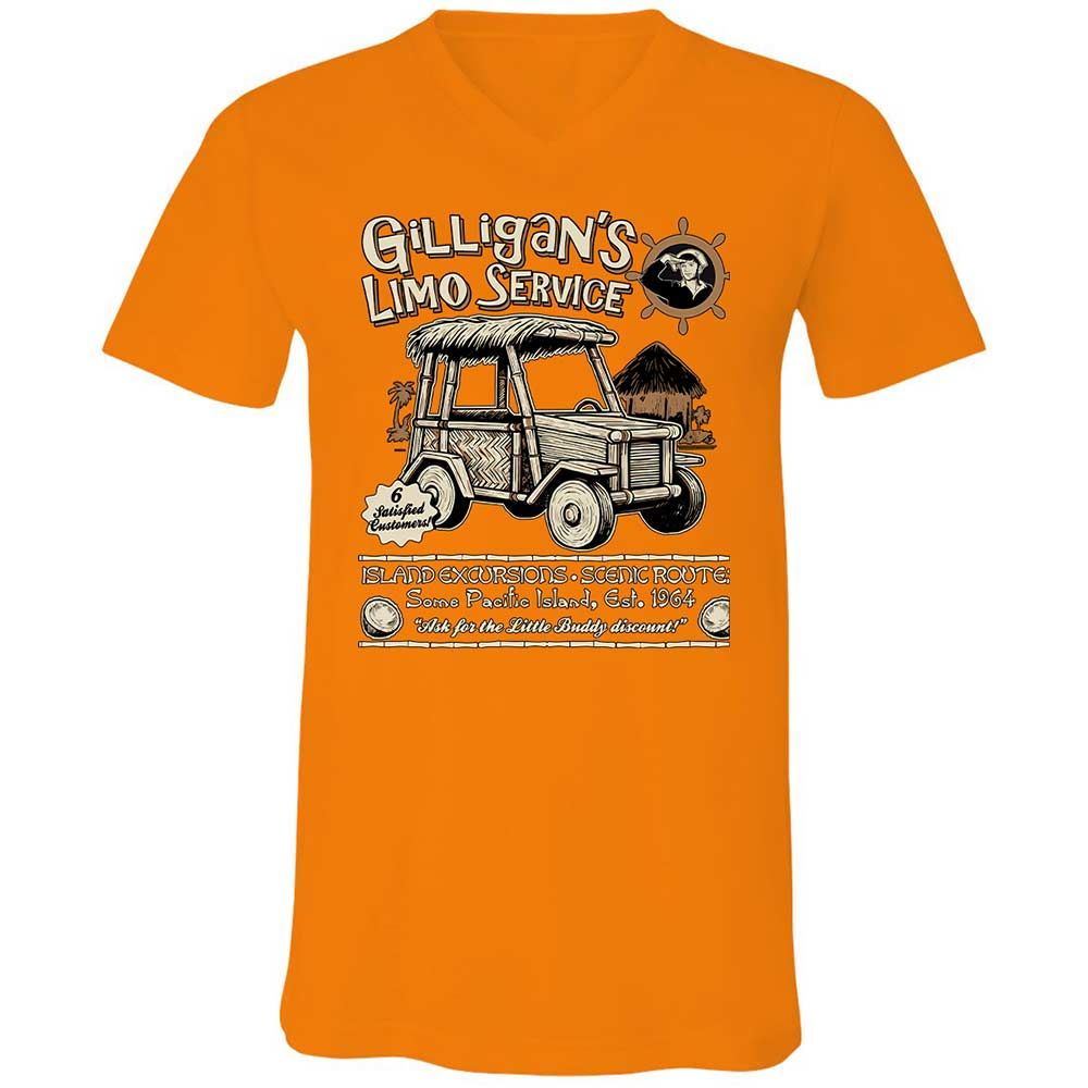 Unisex V-Neck T-Shirt - 6BLZMP7U - Orange - 12