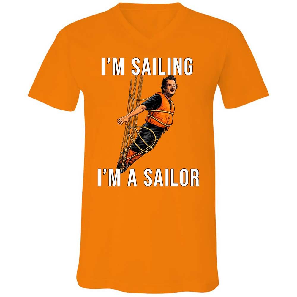 Unisex V-Neck T-Shirt - 3K1K1XGT - Orange - 12