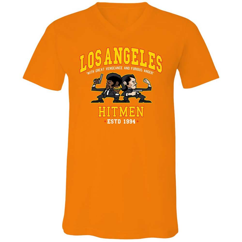 Unisex V-Neck T-Shirt - PL6QXWZZ - Orange - 12