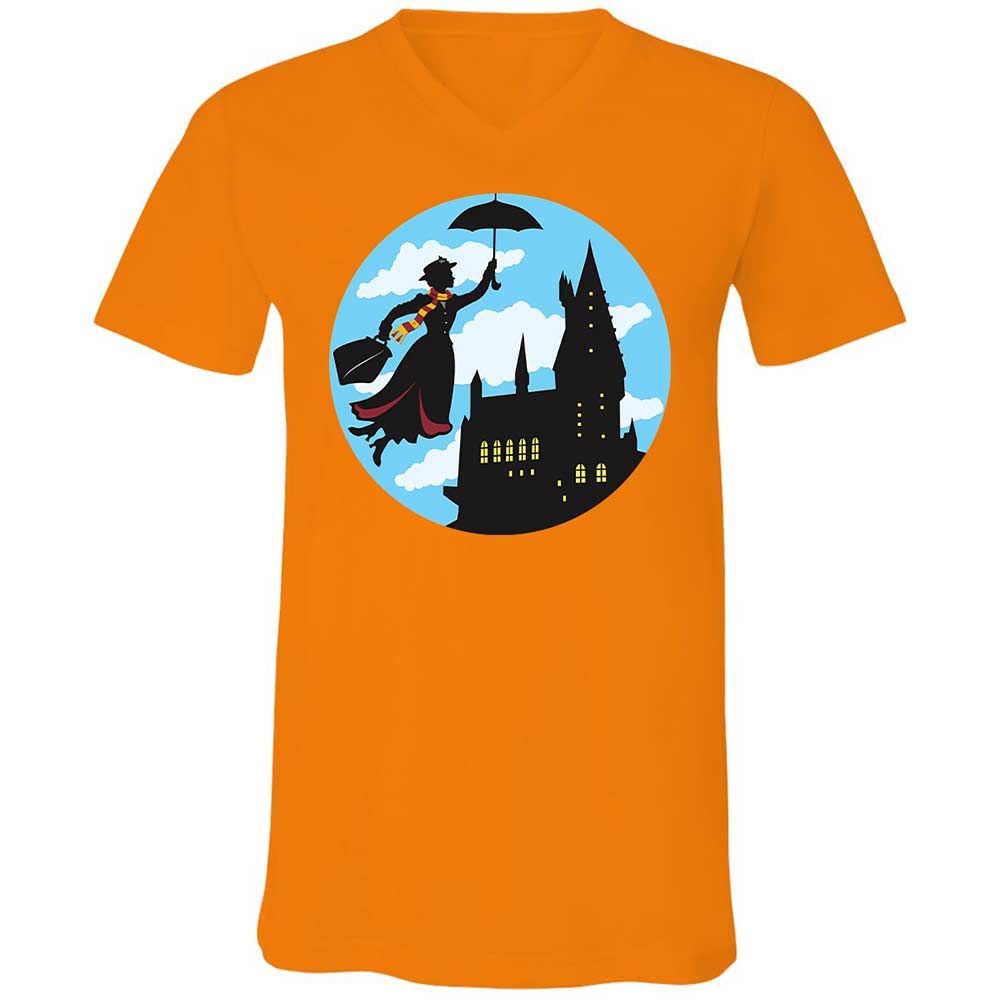 Unisex V-Neck T-Shirt - PAEVQAQF - Orange - 12