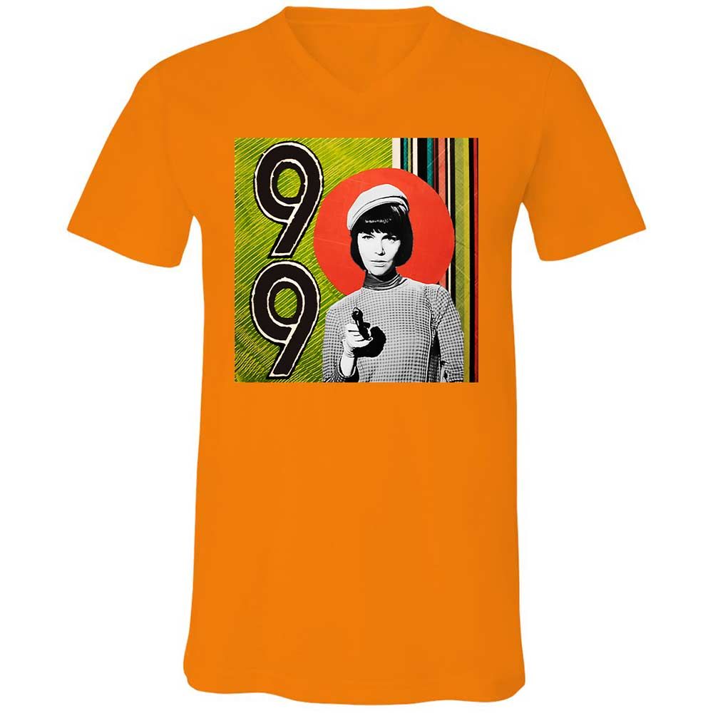 Unisex V-Neck T-Shirt - 4BJL6VHZ - Orange - 12