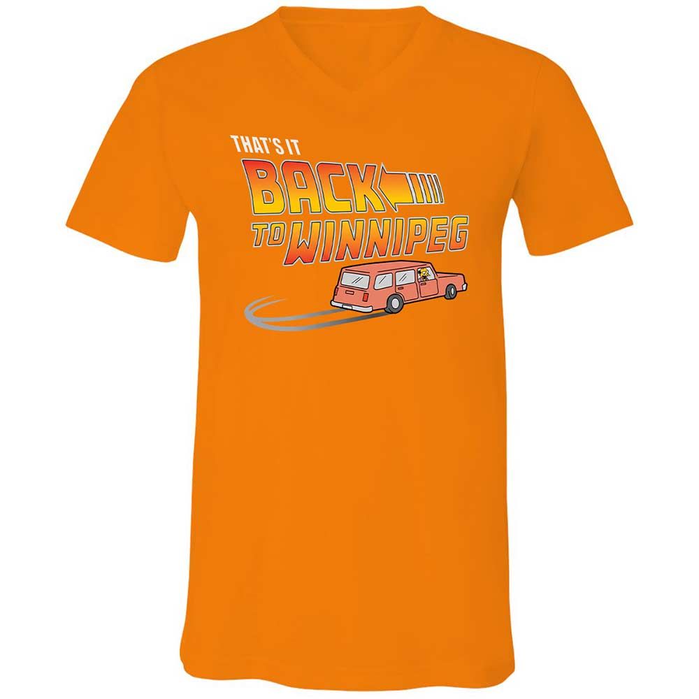 Unisex V-Neck T-Shirt - KXQABK3J - Orange - 12