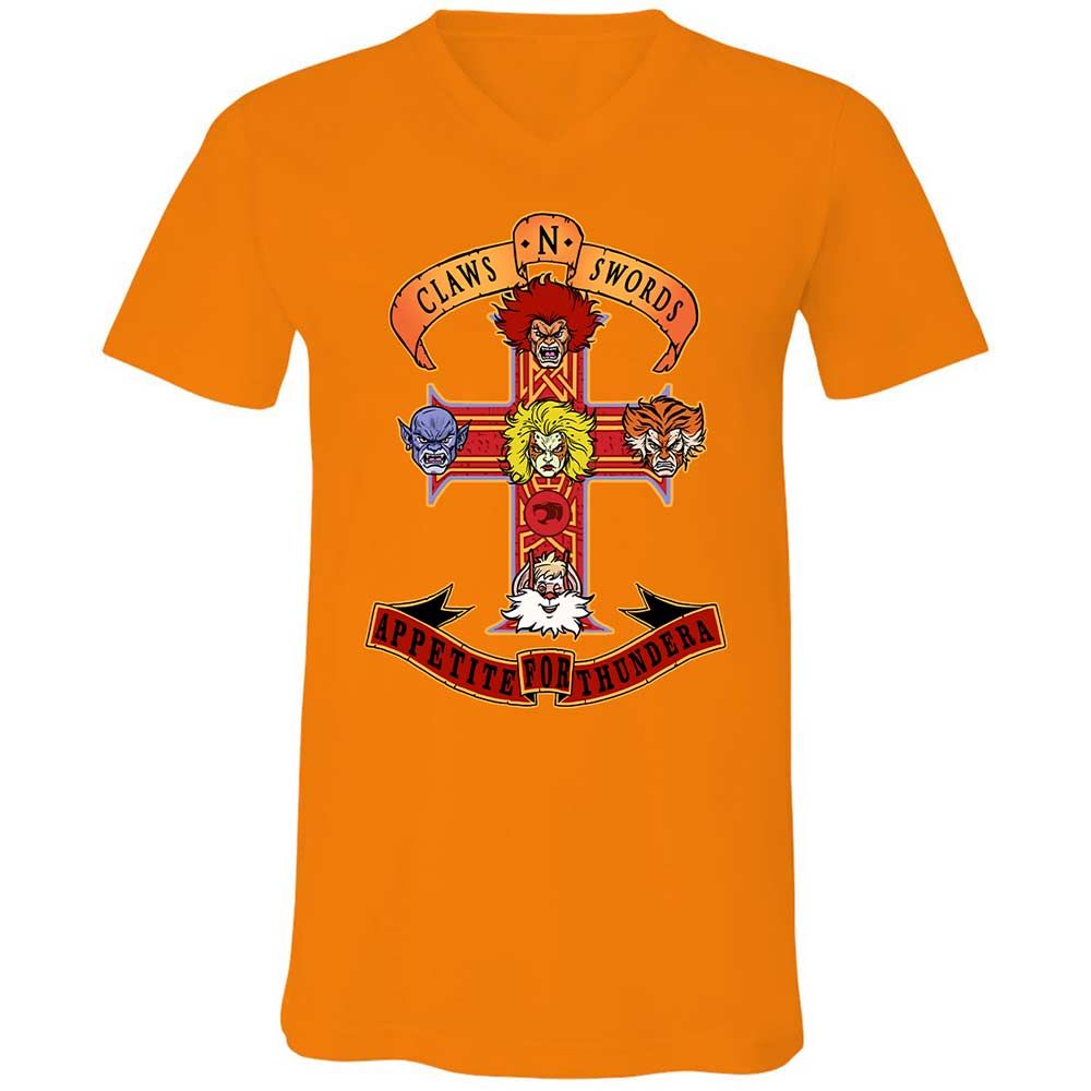Unisex V-Neck T-Shirt - N34D6KRC - Orange - 12