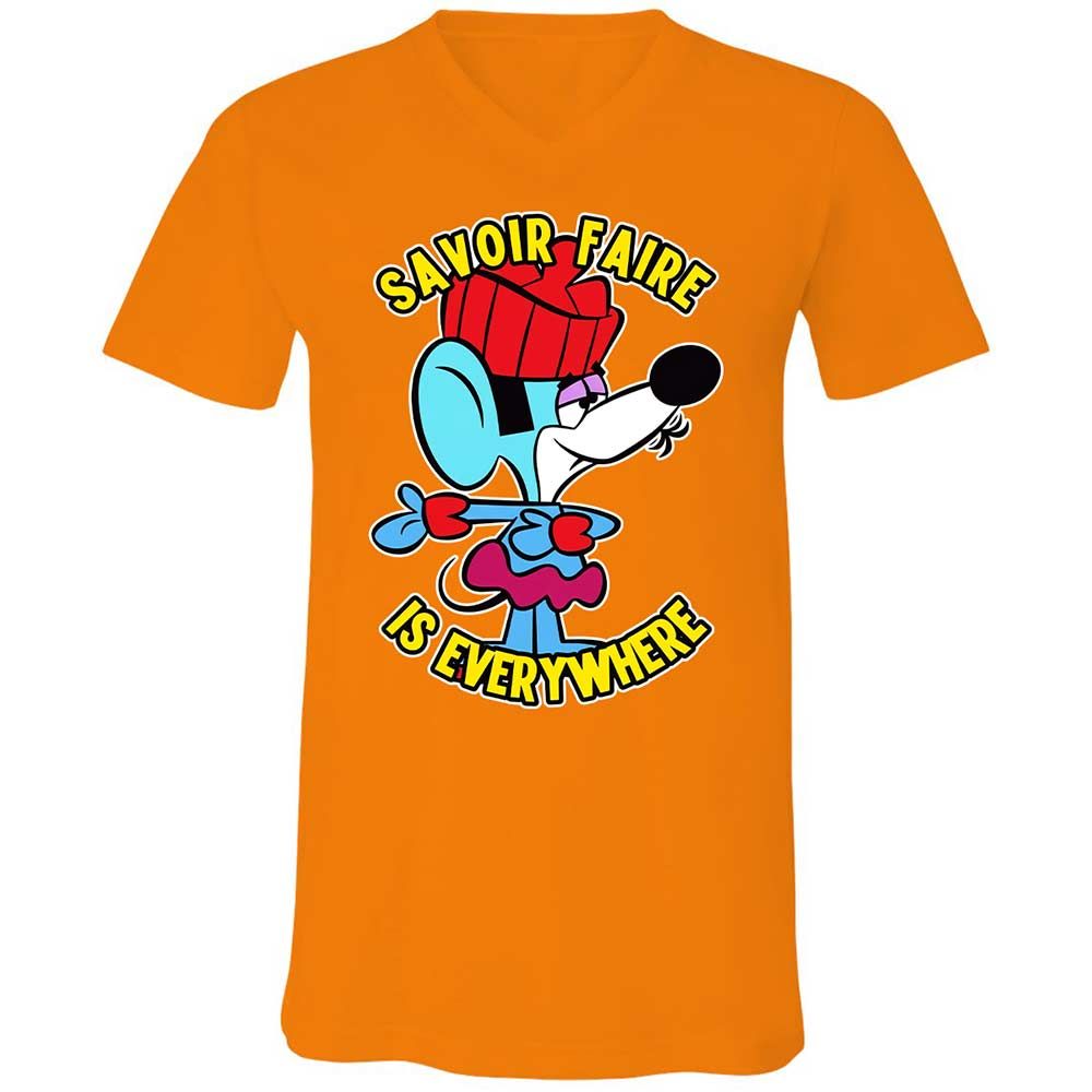 Unisex V-Neck T-Shirt - 75ZEHV4W - Orange - 12