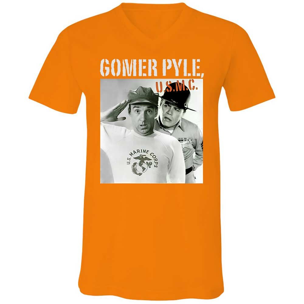 Unisex V-Neck T-Shirt - AB1K4EEC - Orange - 12