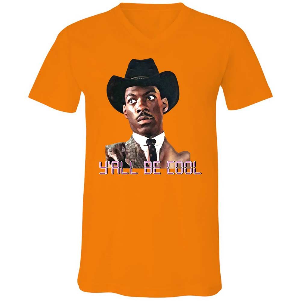 Unisex V-Neck T-Shirt - E8JMX5N3 - Orange - 12