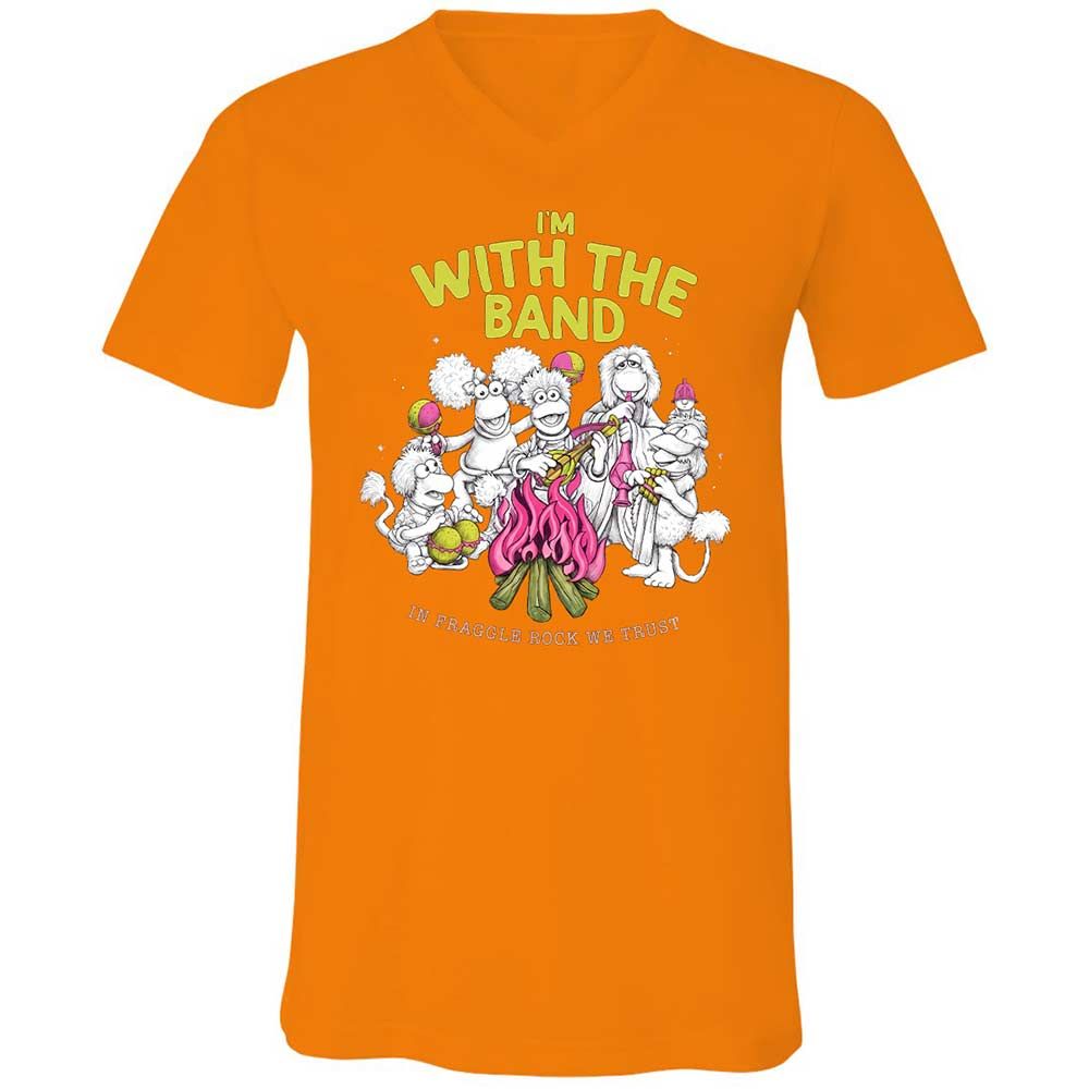 Unisex V-Neck T-Shirt - 87A15QZF - Orange - 12
