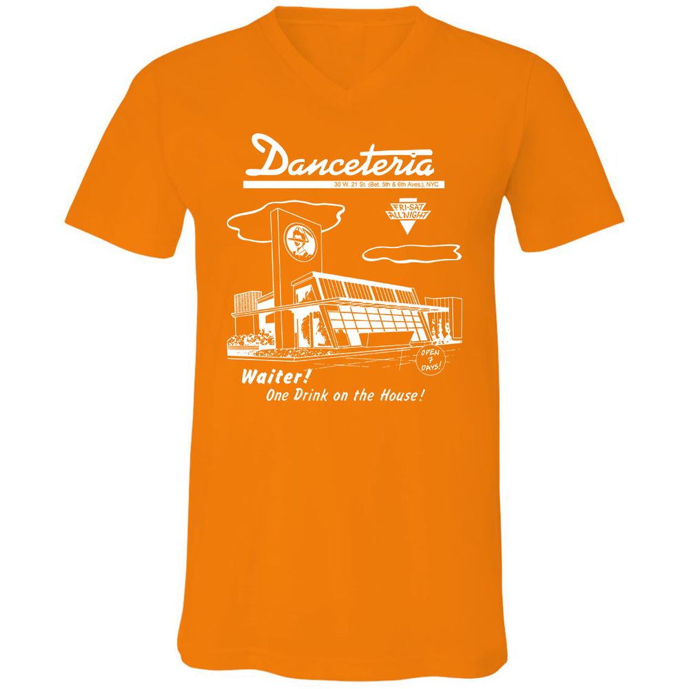 Unisex V-Neck T-Shirt - XXF9UNJQ - Orange - 12