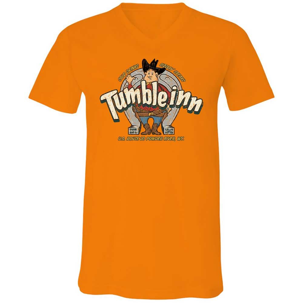 Unisex V-Neck T-Shirt - 6B7BKZ38 - Orange - 12
