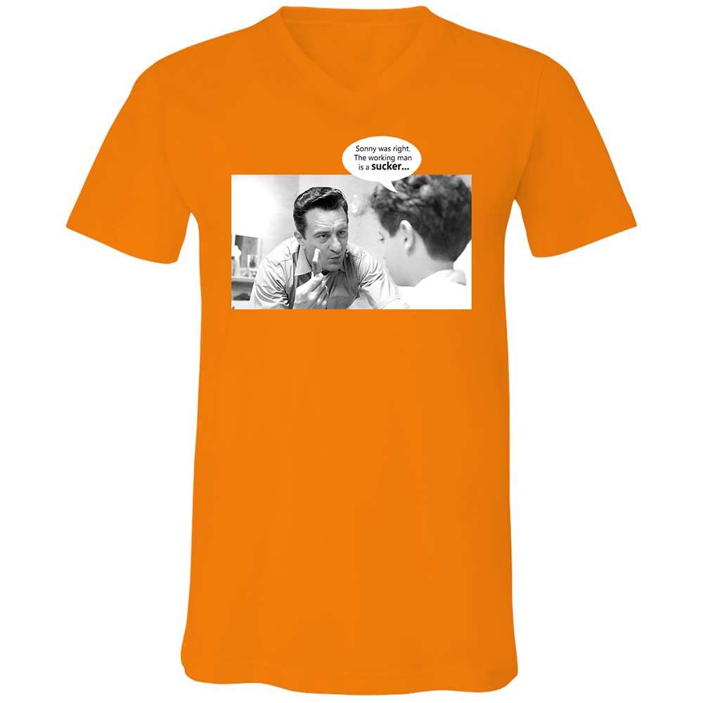 Unisex V-Neck T-Shirt - 1XFDQHCD - Orange - 12