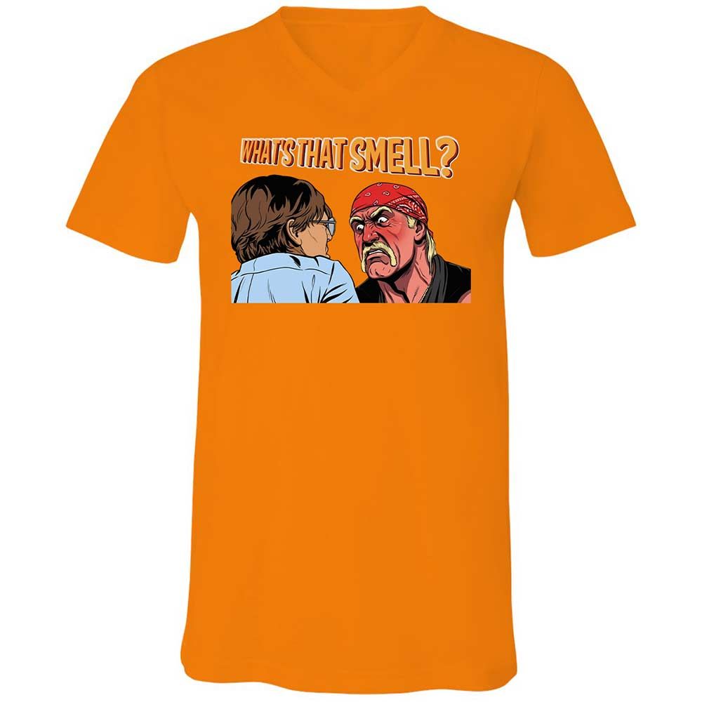 Unisex V-Neck T-Shirt - B7UGU5ZV - Orange - 12