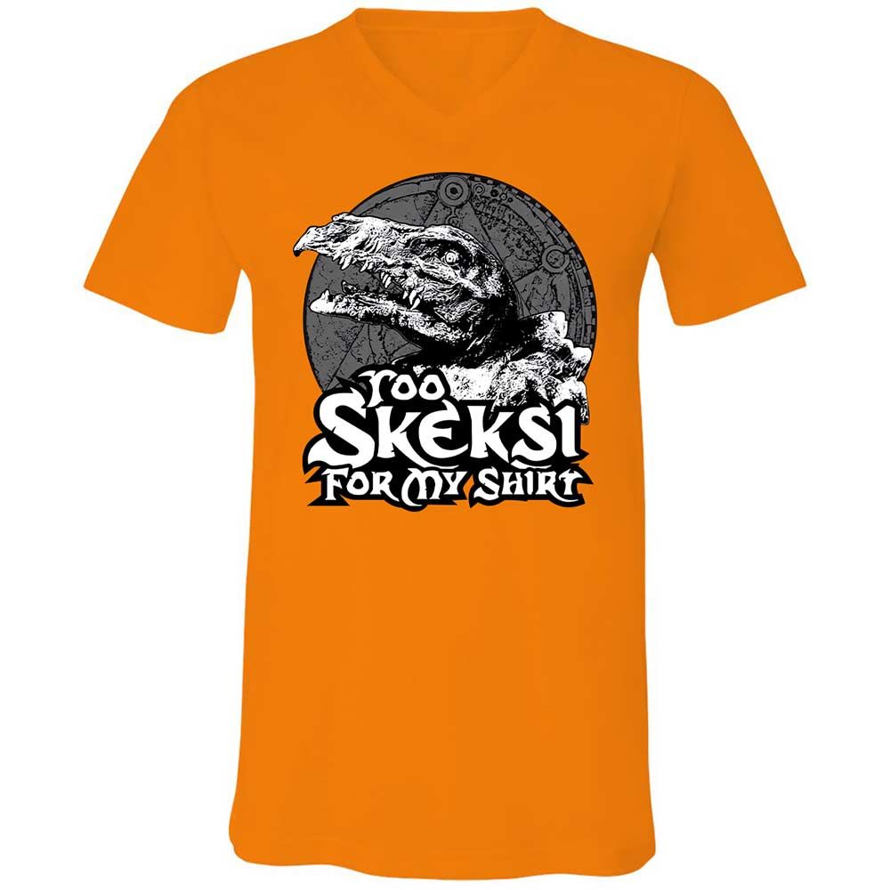 Unisex V-Neck T-Shirt - D7Z6V5R3 - Orange - 12