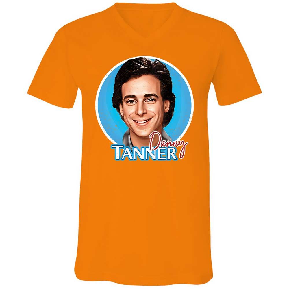 Unisex V-Neck T-Shirt - 9XG6WXZQ - Orange - 12