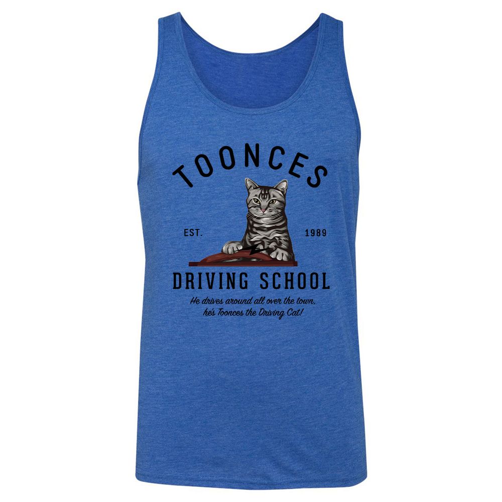 Funny Cat Driving School - True Royal Triblend - 12