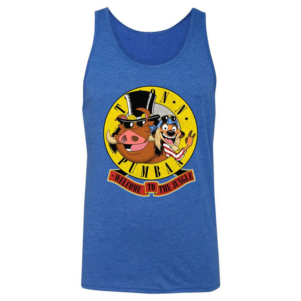 Unisex Jersey Tank - Black - True Royal Triblend - 12
