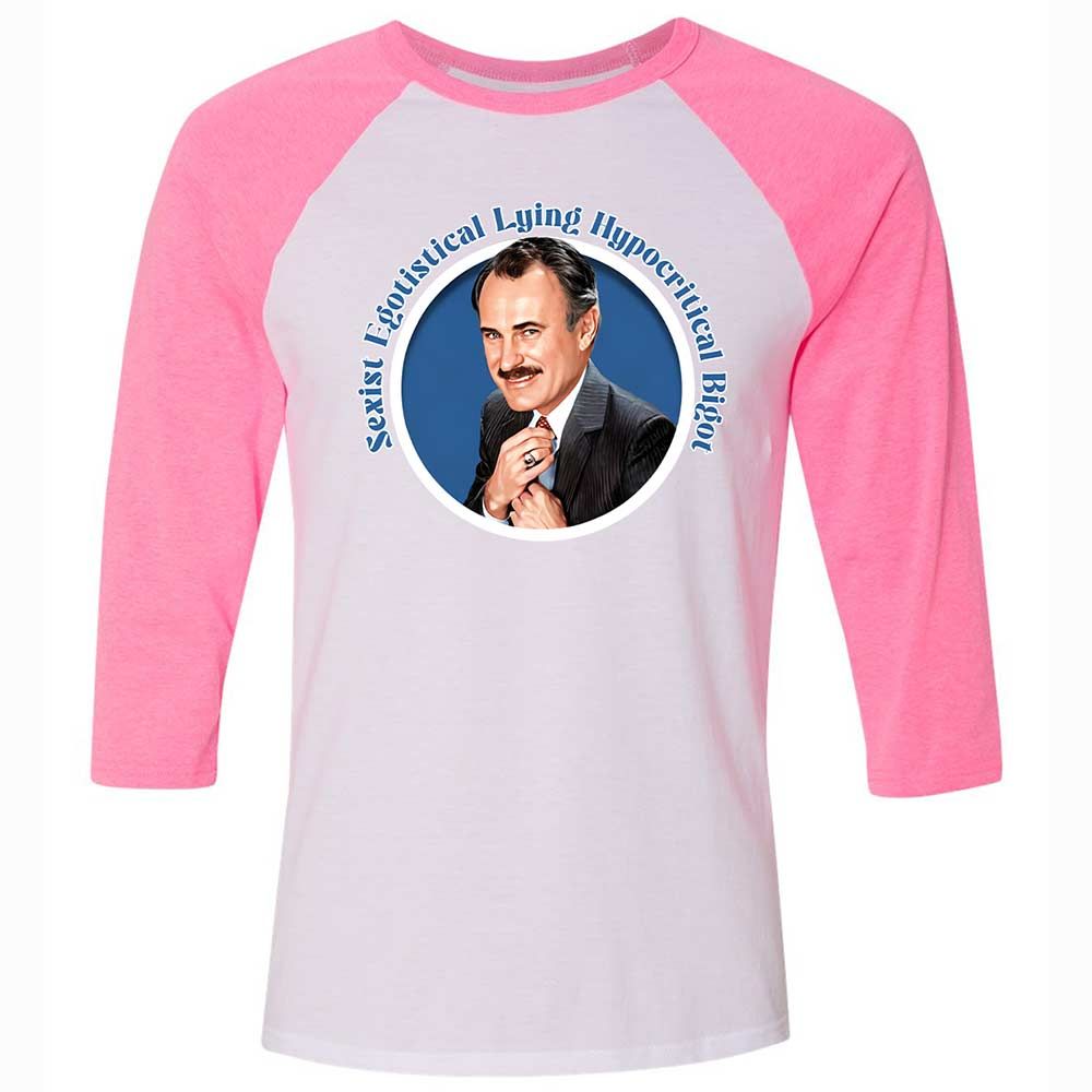 Unisex 3/4 Baseball Tee - HGT6UE5L - White/Neon Pink - 12