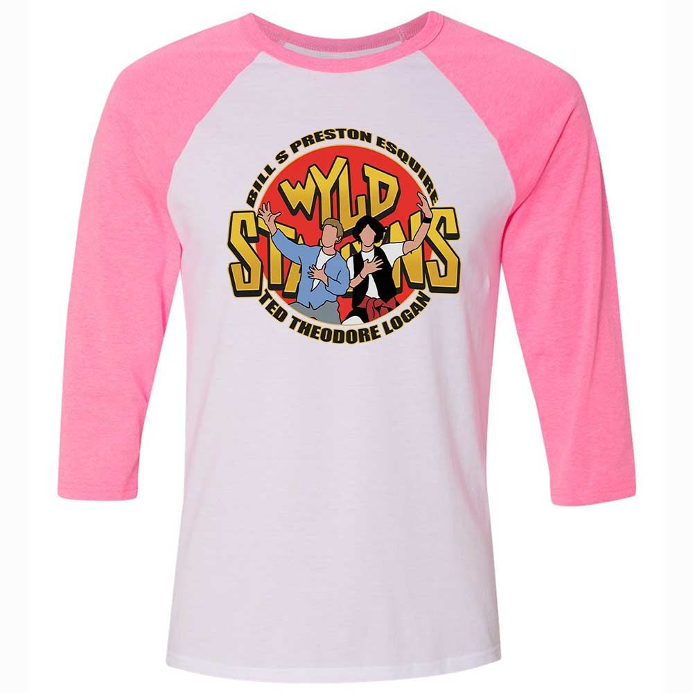 Unisex 3/4 Baseball Tee - X9GCH271 - White/Neon Pink - 12