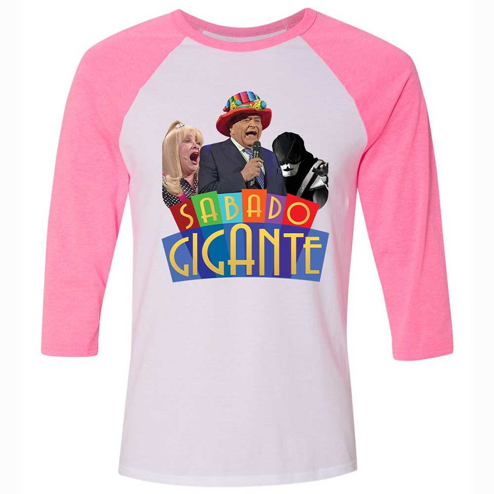 Unisex 3/4 Baseball Tee - TGPRZWYY - White/Neon Pink - 12