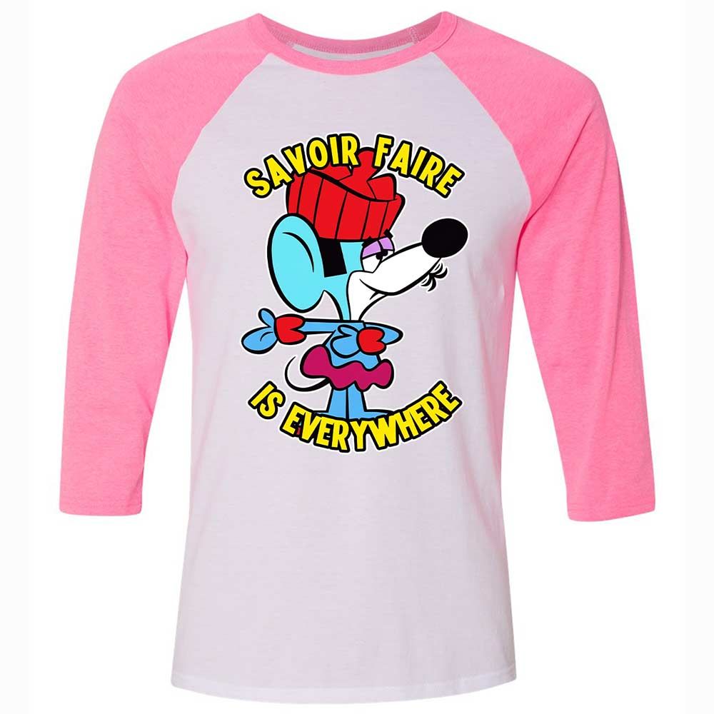 Unisex 3/4 Baseball Tee - LNAZFVV5 - White/Neon Pink - 12