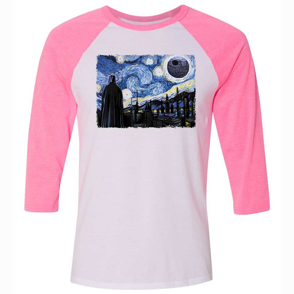 Unisex 3/4 Baseball Tee - 6Q4EQ1TC - White/Neon Pink - 12