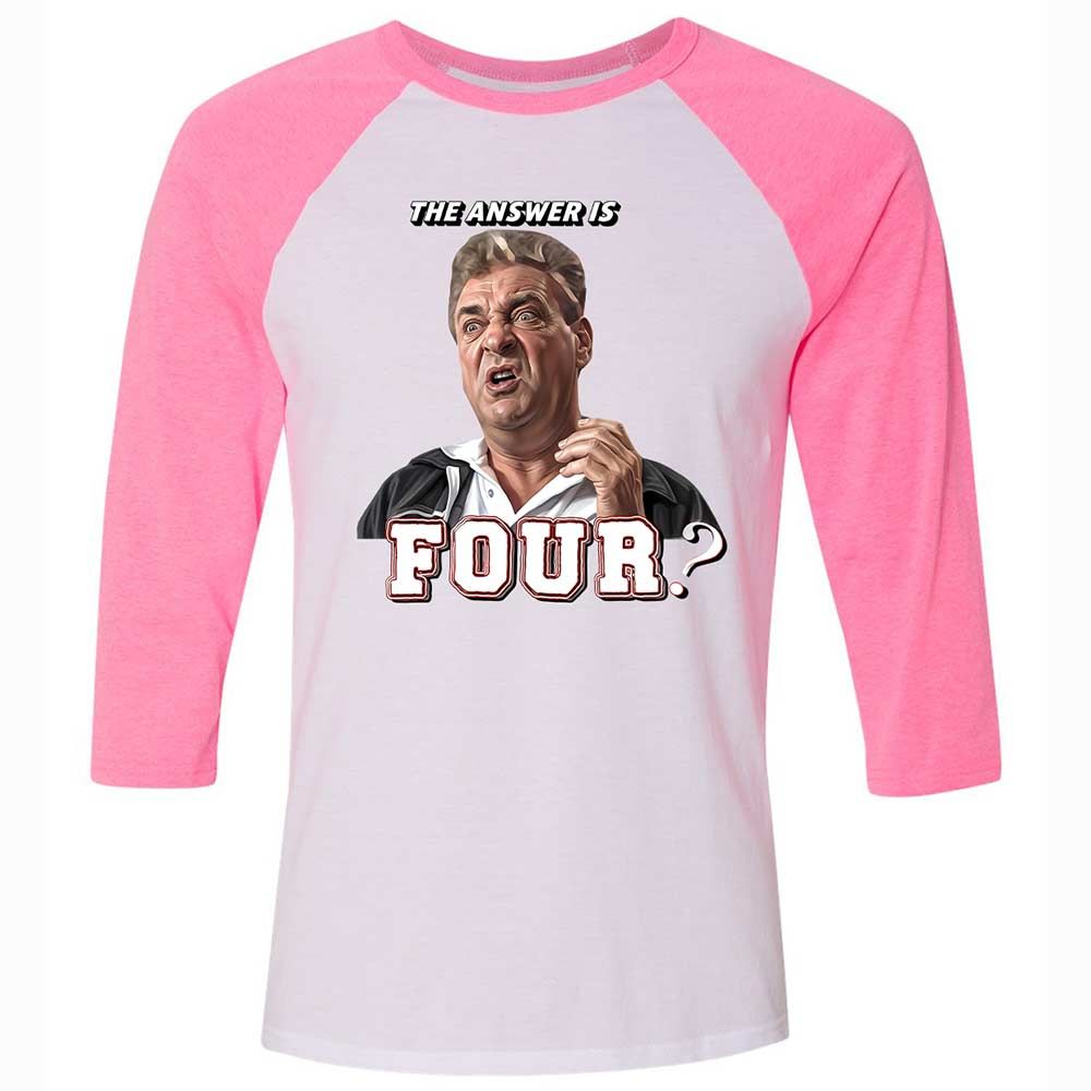 Unisex 3/4 Baseball Tee - 76XUDSHL - White/Neon Pink - 12