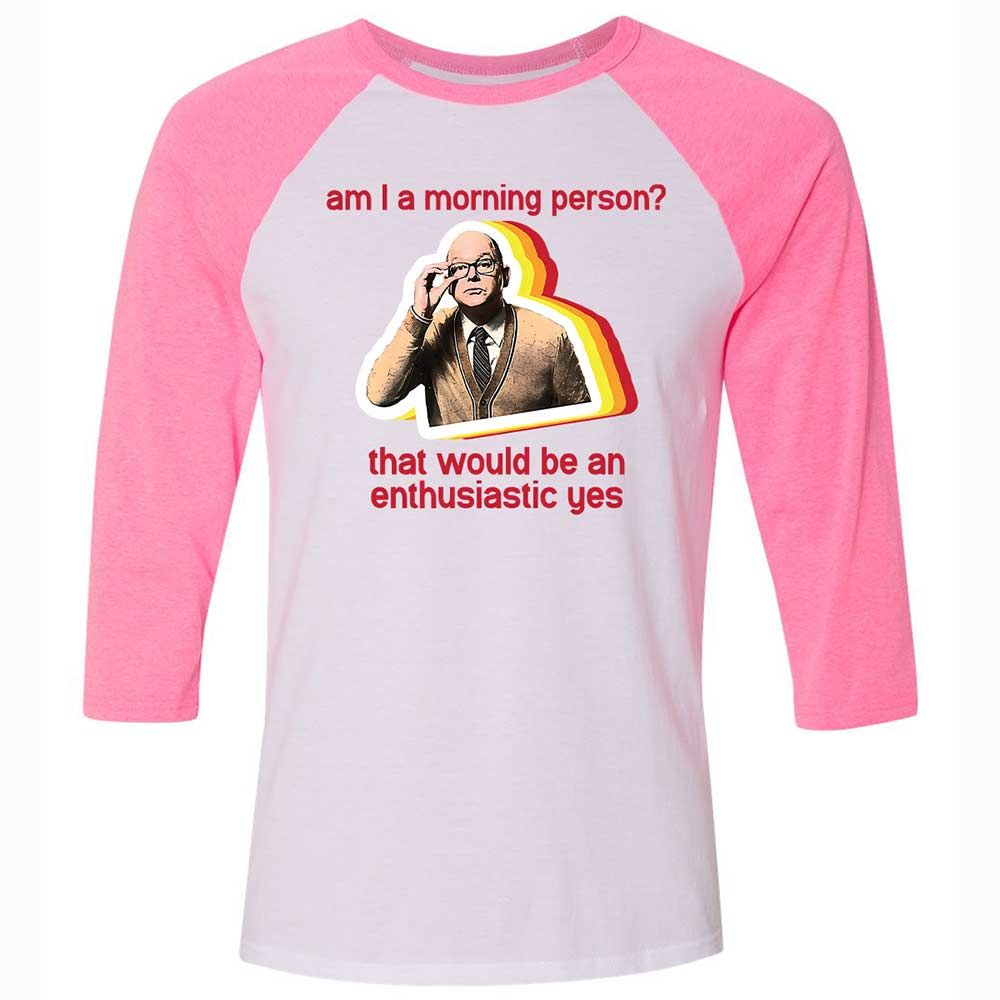 Unisex 3/4 Baseball Tee - N9TB6U2W - White/Neon Pink - 12