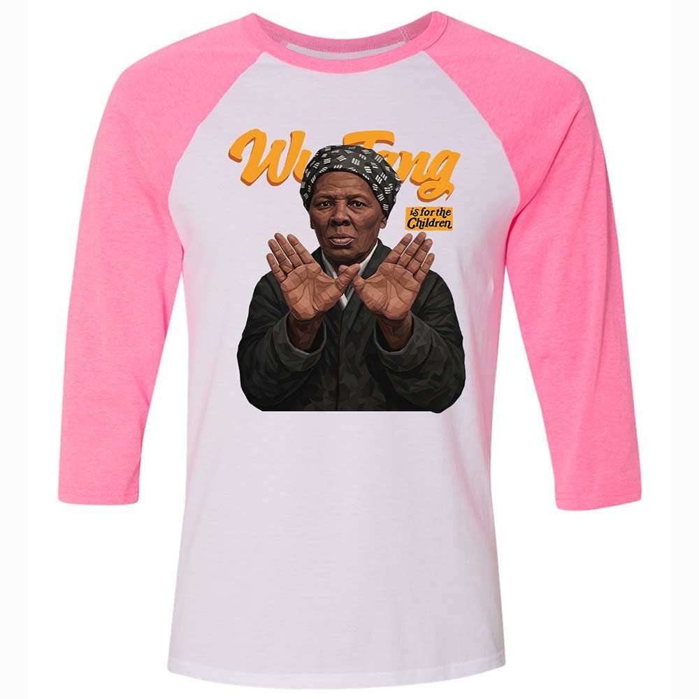 Unisex 3/4 Baseball Tee - Black - White/Neon Pink - 12