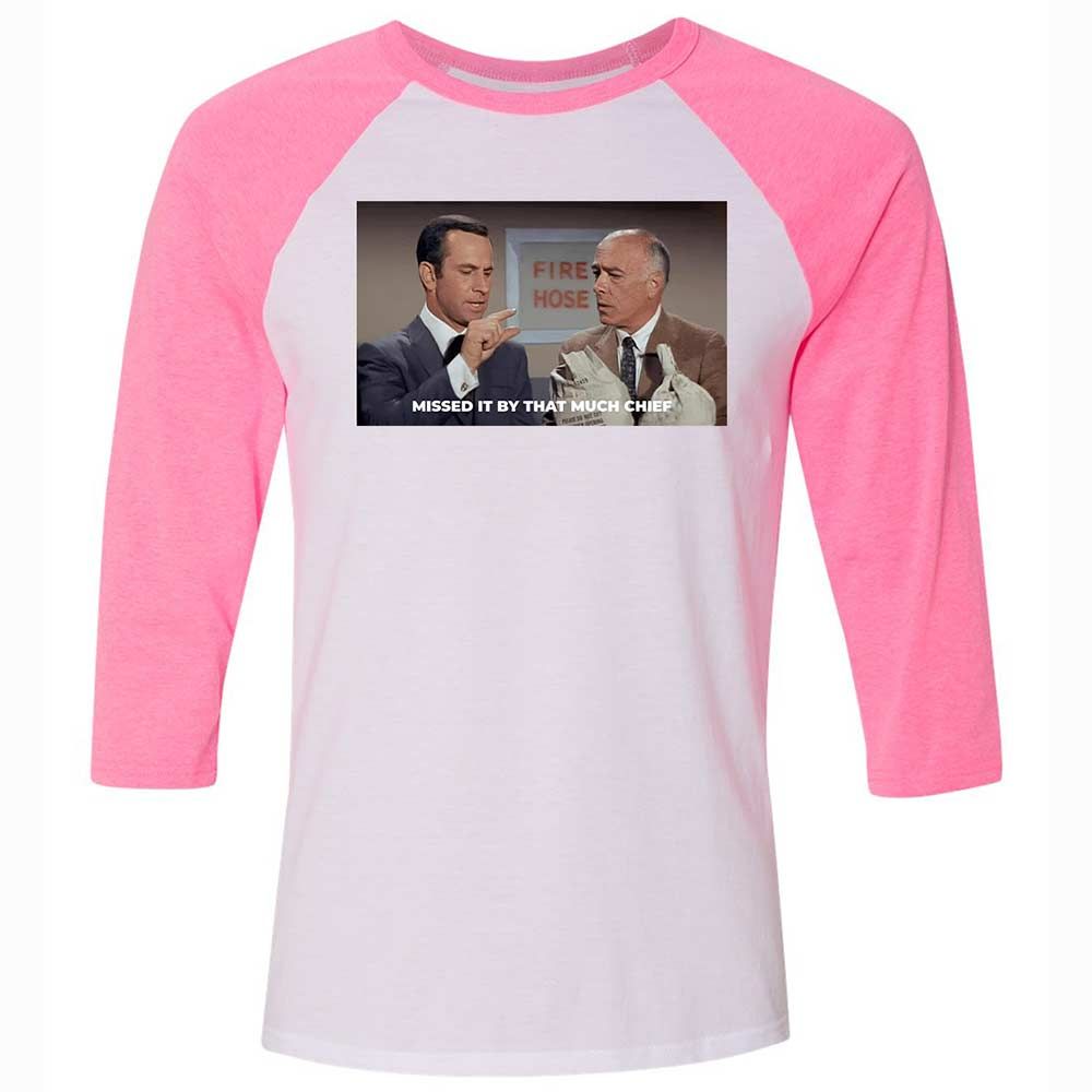 Unisex 3/4 Baseball Tee - VK228XGU - White/Neon Pink - 12