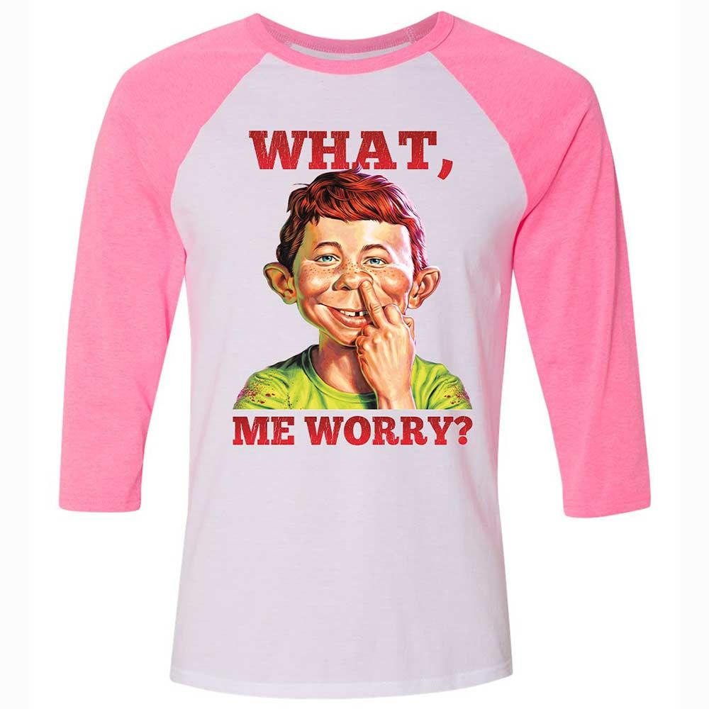 Unisex 3/4 Baseball Tee - BKB61CZK - White/Neon Pink - 12
