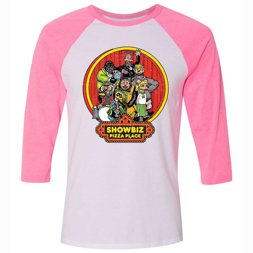 Unisex 3/4 Baseball Tee - PADYK5AG - White/Neon Pink - 12