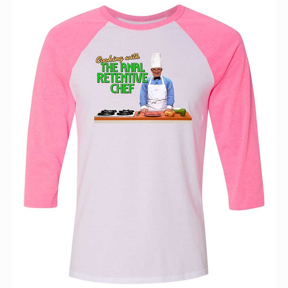 Unisex 3/4 Baseball Tee - CRW45KVQ - White/Neon Pink - 12