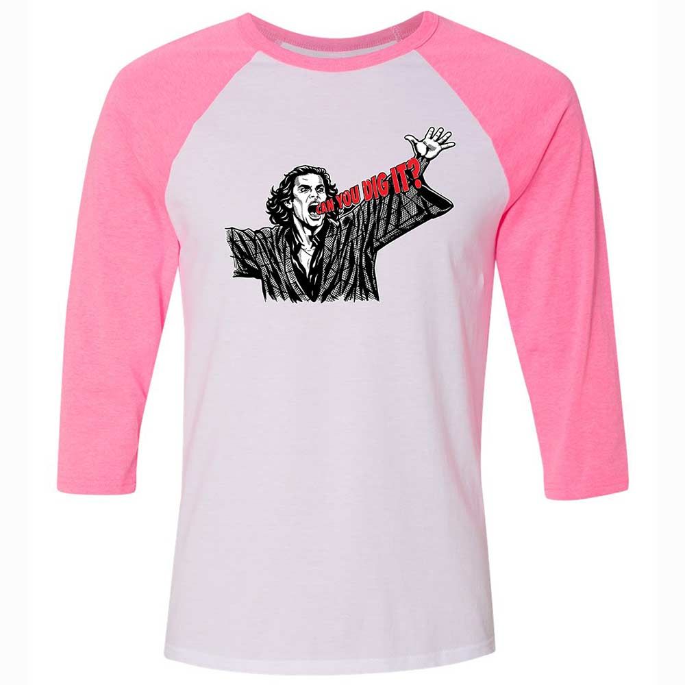Unisex 3/4 Baseball Tee - PH8DBUKU - White/Neon Pink - 12