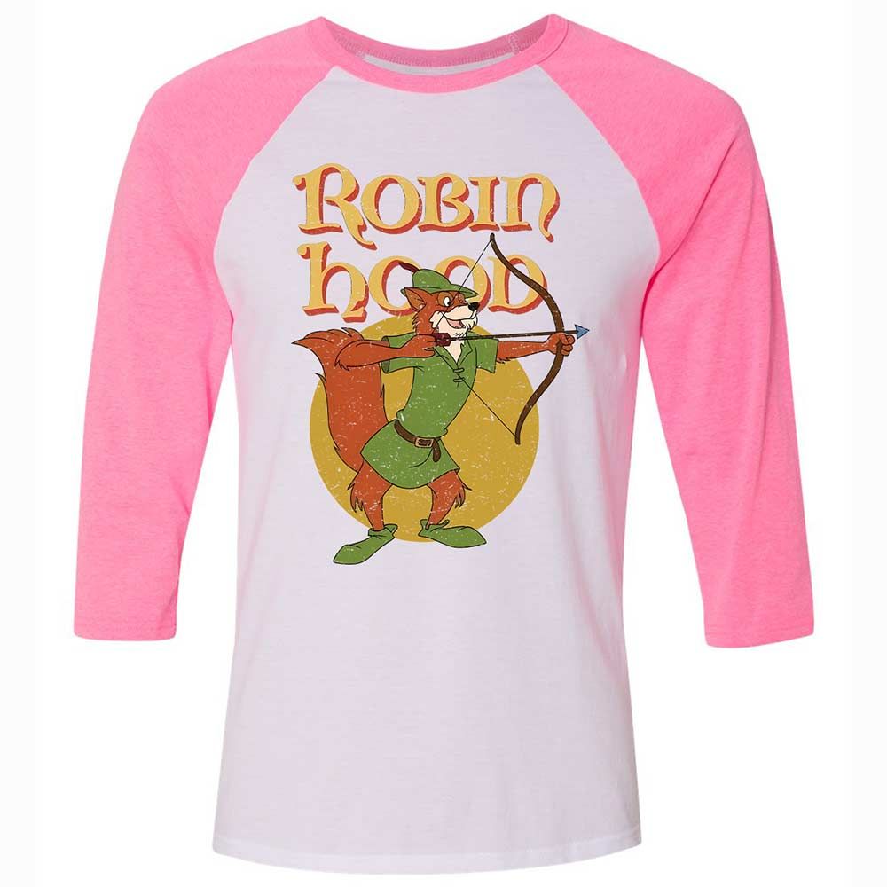 Unisex 3/4 Baseball Tee - BKK6D5LC - White/Neon Pink - 12