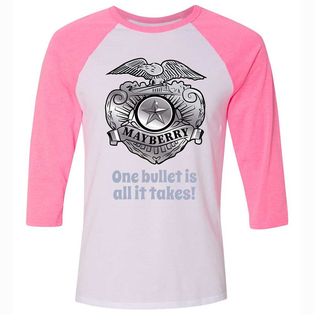 Unisex 3/4 Baseball Tee - 5TZJB6SZ - White/Neon Pink - 12