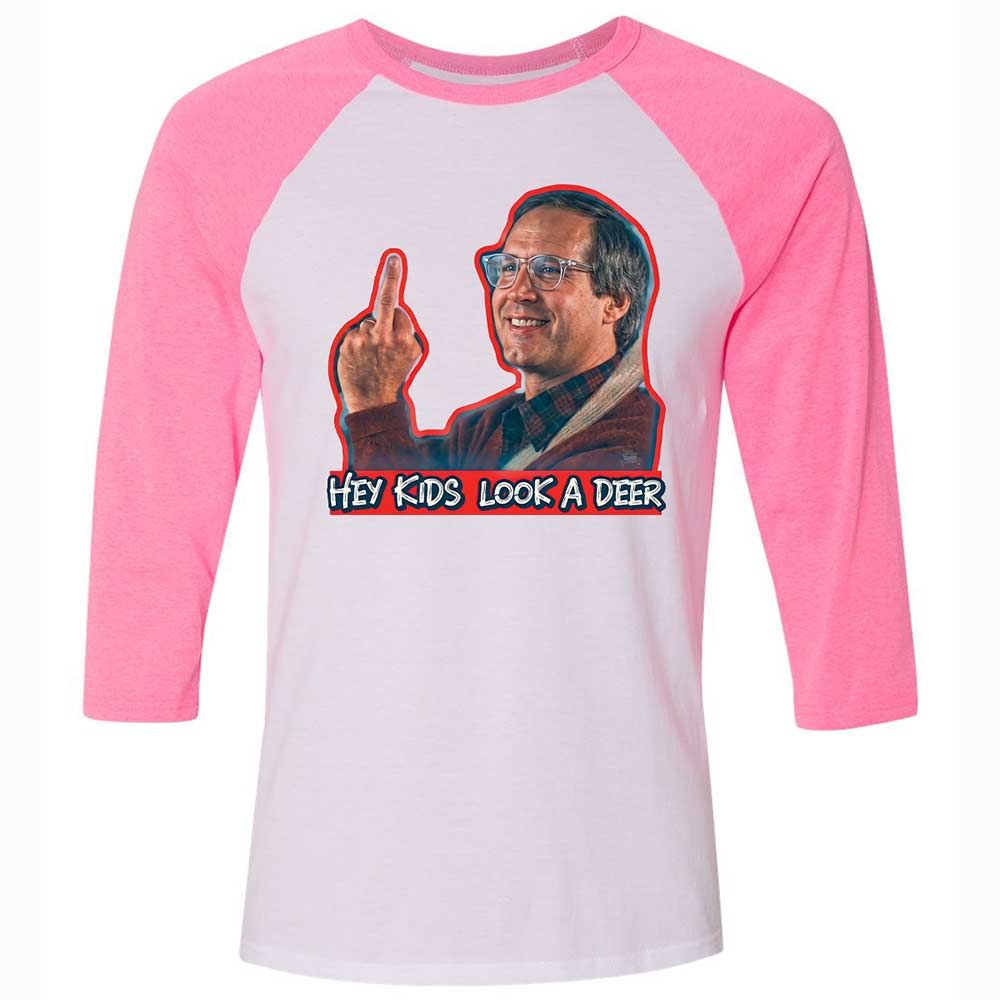 Hey Kids, Look a Deer - White/Neon Pink - 12