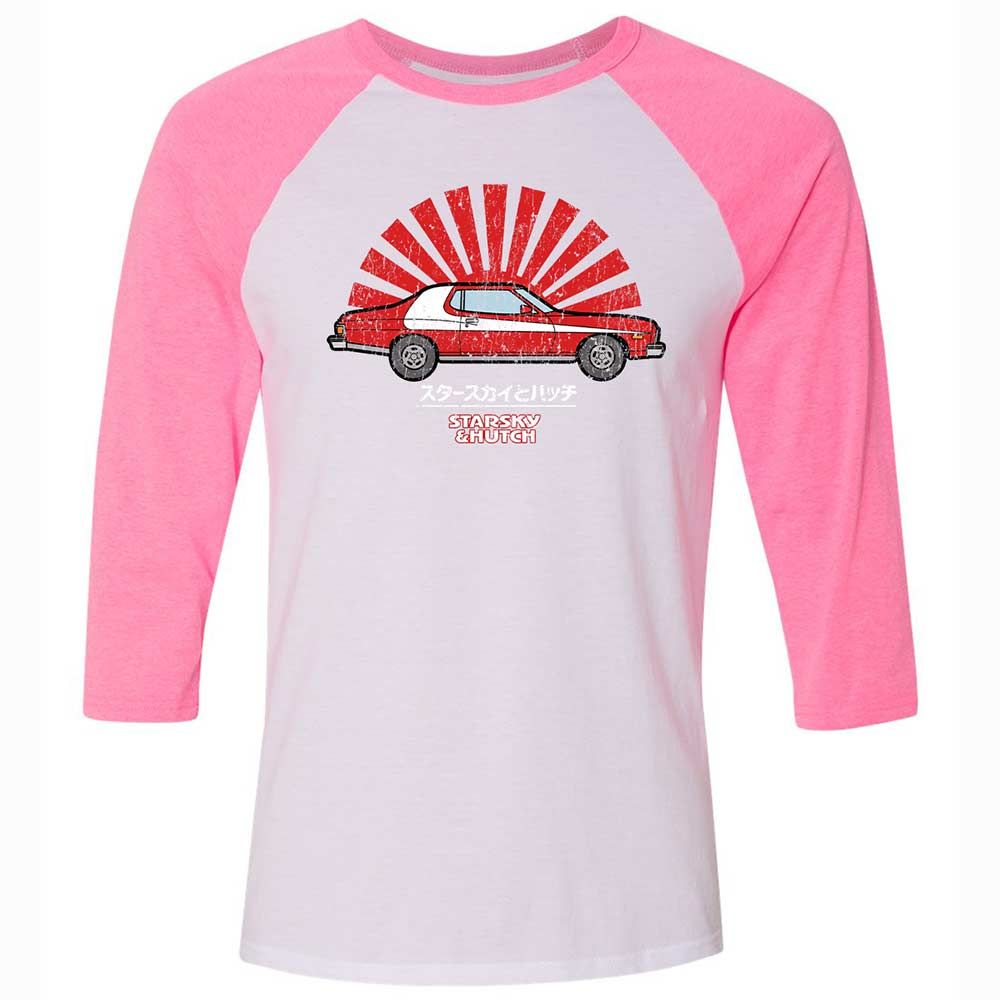 Unisex 3/4 Baseball Tee - GUUYLYTQ - White/Neon Pink - 12