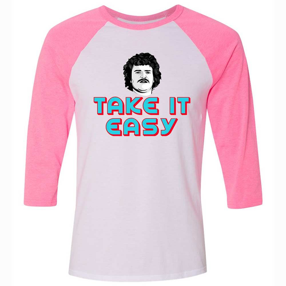 Unisex 3/4 Baseball Tee - 8NFT2EJ9 - White/Neon Pink - 12