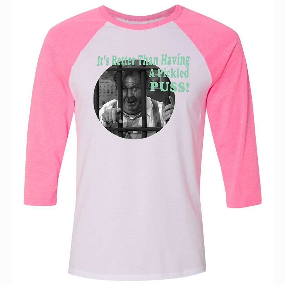 Unisex 3/4 Baseball Tee - ENBUQFSQ - White/Neon Pink - 12
