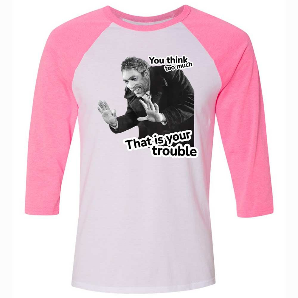 Unisex 3/4 Baseball Tee - 2V43RBG2 - White/Neon Pink - 12