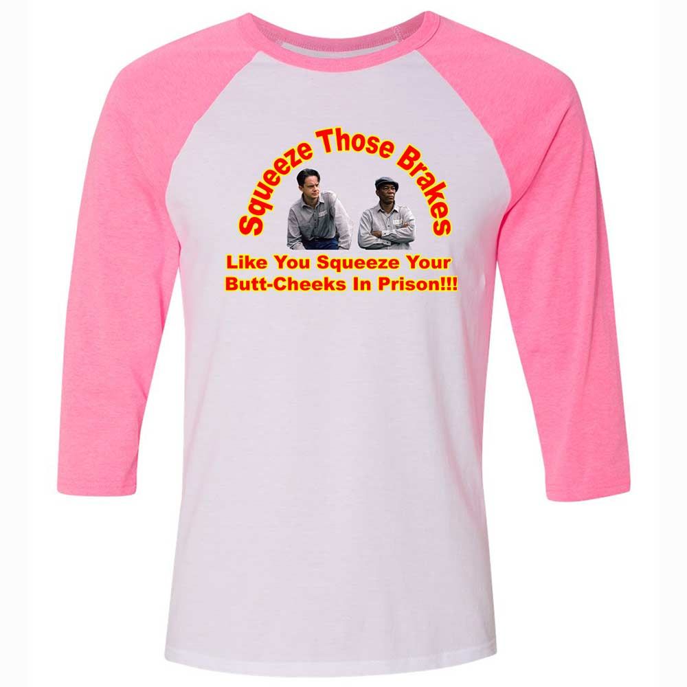 Unisex 3/4 Baseball Tee - L51KWDWG - White/Neon Pink - 12