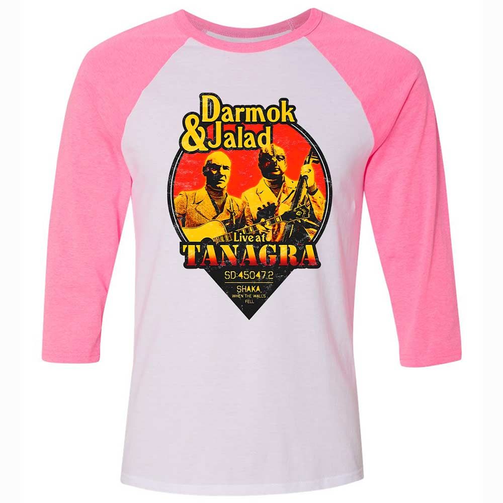Unisex 3/4 Baseball Tee - 2H5G62UU - White/Neon Pink - 12