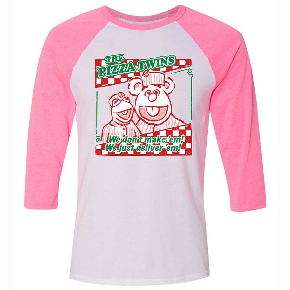 Unisex 3/4 Baseball Tee - BCR7WXEF - White/Neon Pink - 12