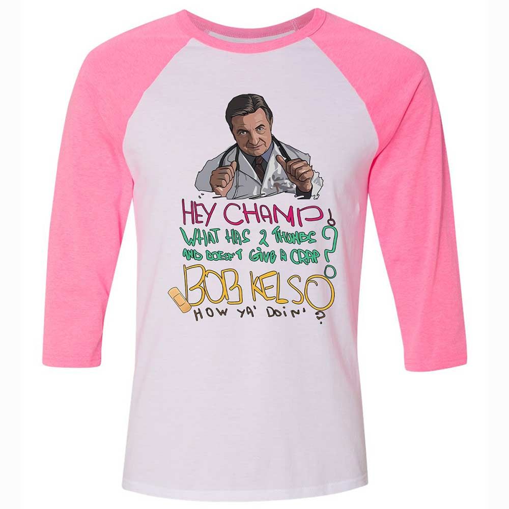 Unisex 3/4 Baseball Tee - ZGV8Y7CS - White/Neon Pink - 12