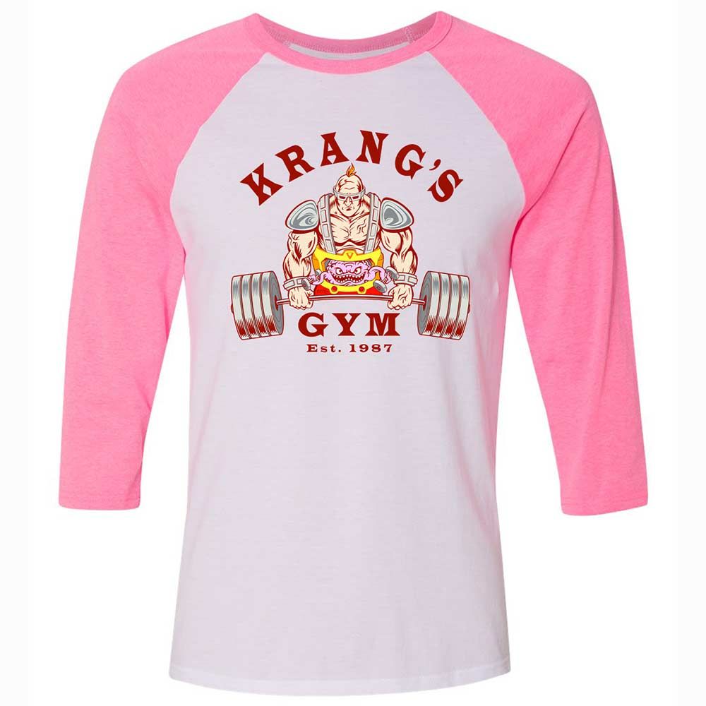Unisex 3/4 Baseball Tee - 8GFFQMLS - White/Neon Pink - 12