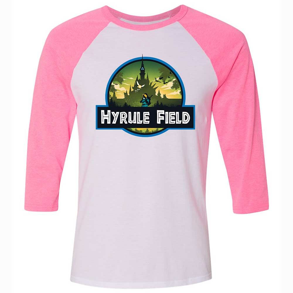 Unisex 3/4 Baseball Tee - 3ECFV8G6 - White/Neon Pink - 12