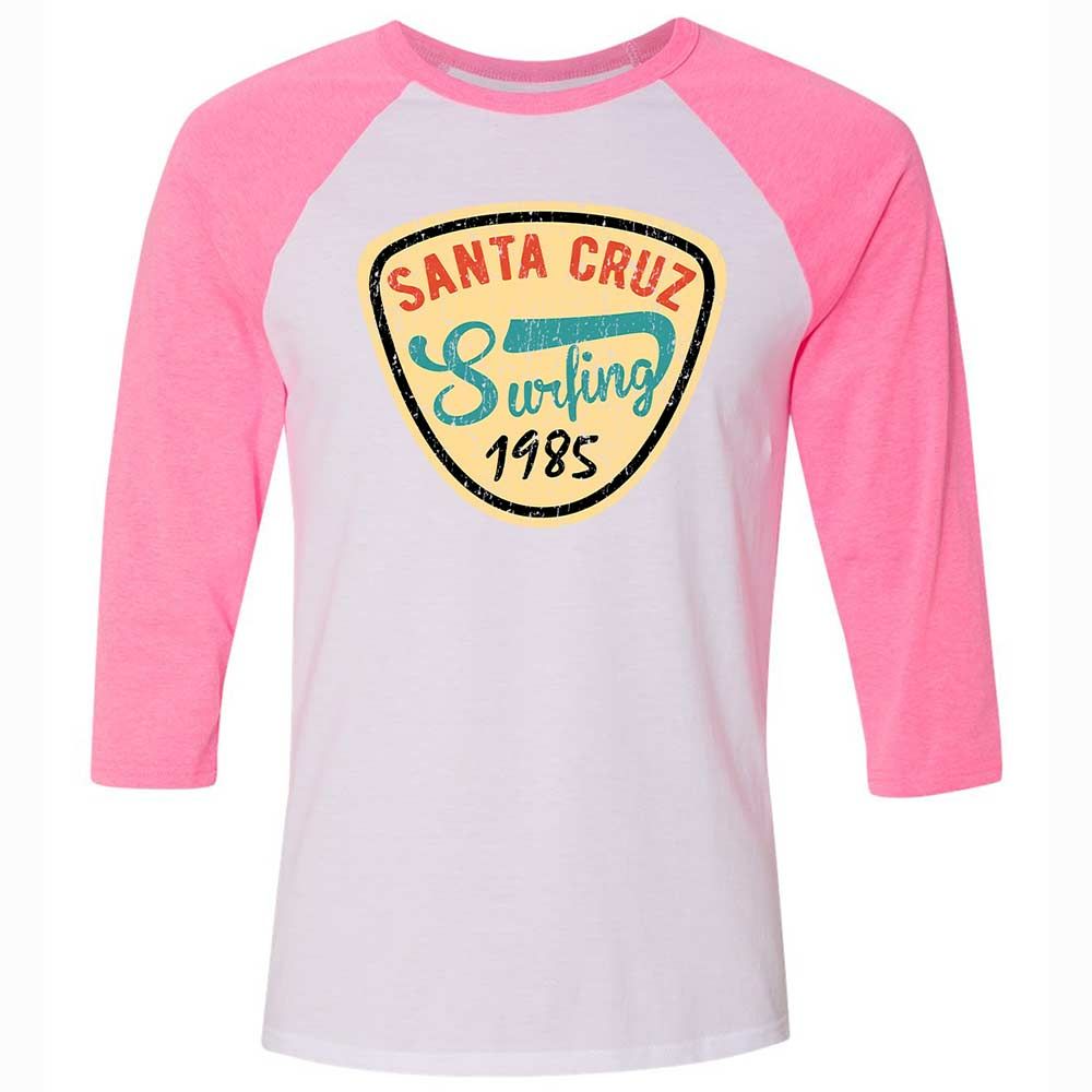 Unisex 3/4 Baseball Tee - 1XLTMHK8 - White/Neon Pink - 12