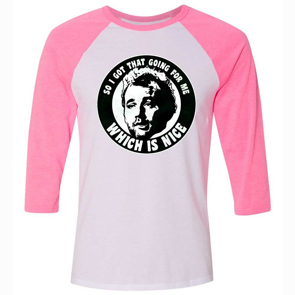 Unisex 3/4 Baseball Tee - 12RWBC2B - White/Neon Pink - 12