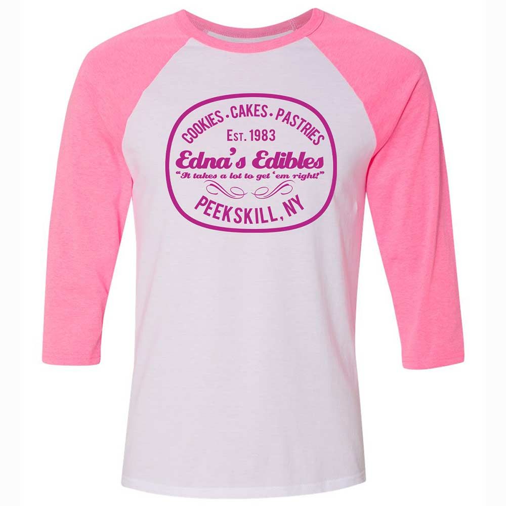 Unisex 3/4 Baseball Tee - T46LYMJ9 - White/Neon Pink - 12