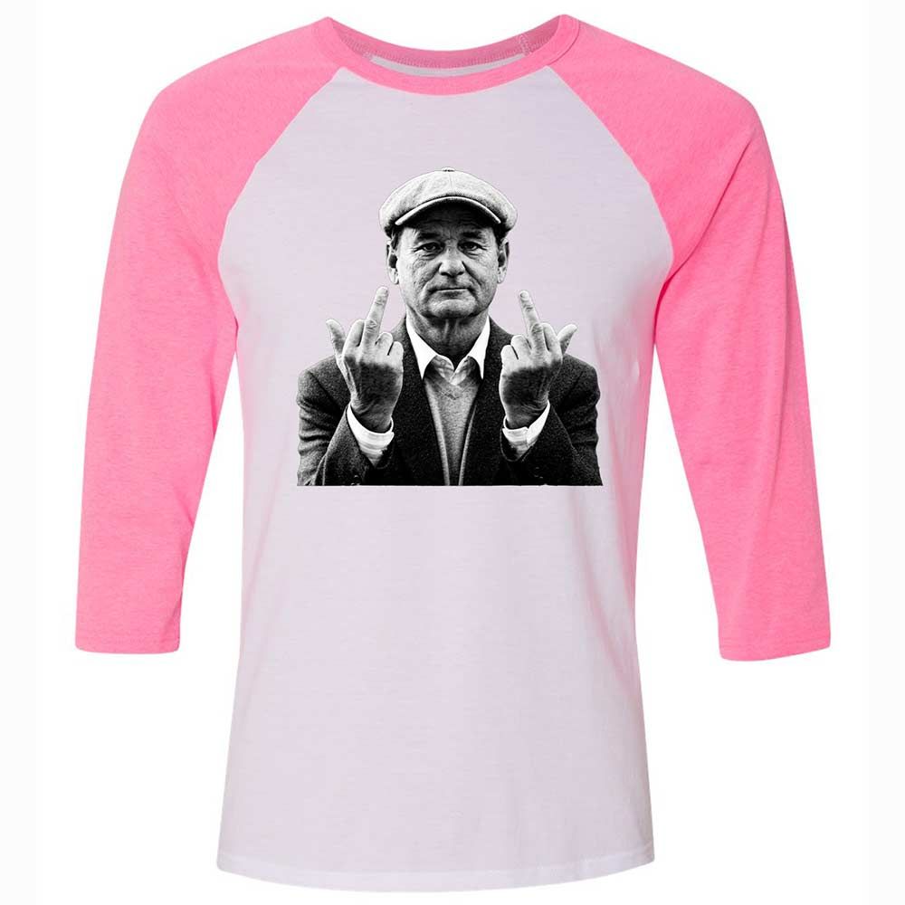 Bill Murray Middle Finger - White/Neon Pink - 12