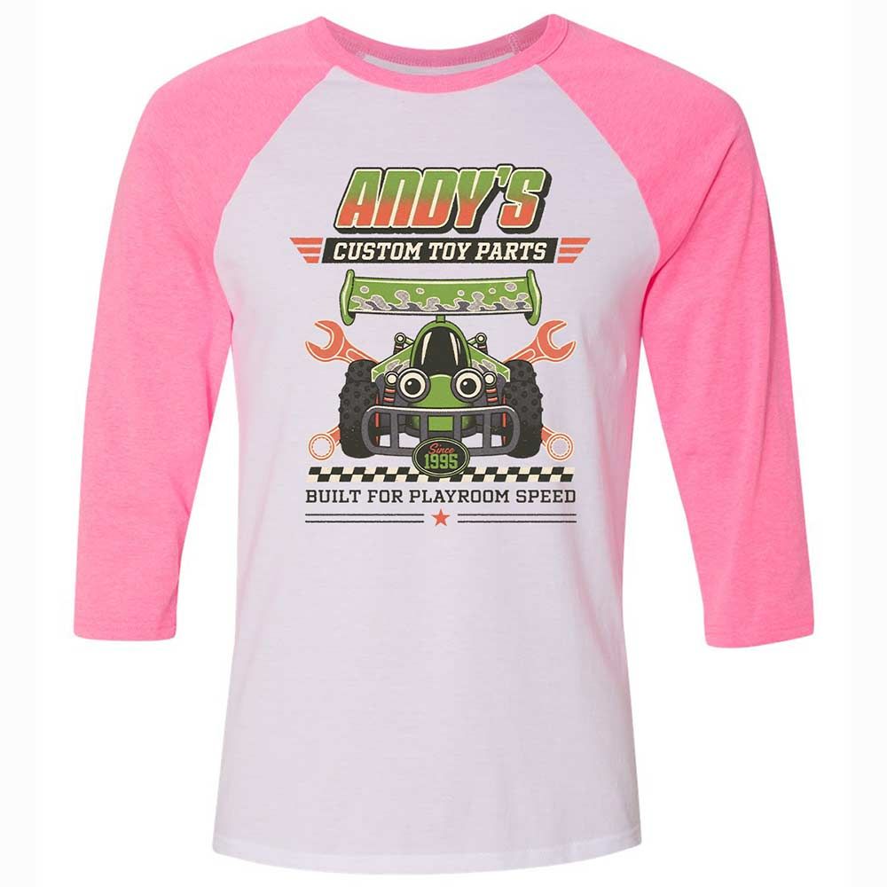 Unisex 3/4 Baseball Tee - 1QHB6PCE - White/Neon Pink - 12